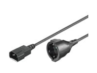Microconnect PE130200, 2 m, C14 liitin, Virtapistoke tyyppi F, H05V2V2-F, 250 V, 10 A