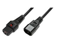 MicroConnect - Jatkojohto virralle - IEC 60320 C14 - IEC 60320 C13 - 2 m - musta