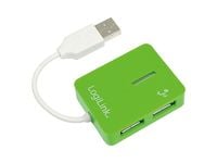 LogiLink USB 2.0 4-Port Hub, 480 Mbit/s, Grønn, Windows 98SE/ME/200/XP/Vista/2003/7, 450 g