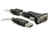 DeLOCK USB 2.0 to Serial Adapter, Musta, USB A-tyyppi, DB-9