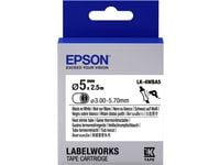 Epson LabelWorks LK-4WBA5 - Svart på hvitt - Rull (0,5 cm x 2,5 m) 1 rull(er) slange - for LabelWorks LW-1000, 300, 400, 600, 700, 900, K400, Z5000...