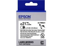 Epson LabelWorks LK-7WBA21 - Svart på hvitt - Rull (3,6 cm x 3 m) 1 rull(er) slange - for LabelWorks LW-1000, LW-300, LW-400, LW-600, LW-700, LW-Z5...