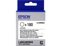 Epson LabelWorks LK-8WBWAA - Svart på hvitt - 25-mm rund 180 etikett(er) (1 rull(er) x 180) utstansede runde etiketter - for LabelWorks LW-1000, LW...