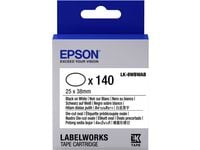 Epson LabelWorks LK-8WBWAB - Svart på hvitt - 25 x 38 mm 140 etikett(er) (1 rull(er) x 140) utstansede ovale etiketter - for LabelWorks LW-1000, LW...