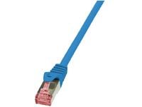 LogiLink PrimeLine - Koblingskabel - RJ-45 (hann) til RJ-45 (hann) - SFTP, PiMF - CAT 6 - halogenfri, formstøpt, uten hindringer - blå