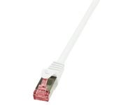 LogiLink PrimeLine - Patch-kabel - RJ-45 (hann) til RJ-45 (hann) - 1 m - SFTP, PiMF - CAT 6 - halogenfri - hvit