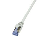 LogiLink PrimeLine - Koblingskabel - RJ-45 (hann) til RJ-45 (hann) - SFTP, PiMF - CAT 6a - halogenfri, formstøpt, uten hindringer - grå