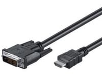 M-CAB - Sovitinkaapeli - HDMI uros - DVI-D uros - 3 m - musta