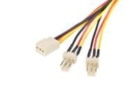 StarTech TX3 Fan Power Splitter Cable - Fan power splitter - 3 pin internal power (F) to 3 pin internal power (M) - 1 ft - TX3SPLIT12 - Viftestrøms...