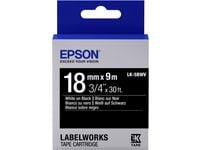 Epson LabelWorks LK-5BWV - Hvitt på svart - Rull (1,8 cm x 9 m) 1 kassett(er) merketape - for LabelWorks LW-1000, 400, 600, 700, 900, K400, Z5000, ...