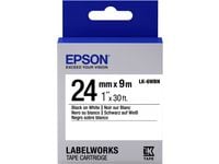 Epson LabelWorks LK-6WBN - Svart på hvitt - Rull (2,4 cm x 9 m) 1 kassett(er) merketape - for LabelWorks LW-1000, LW-600, LW-700, LW-900, LW-Z5000,...