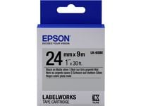 Epson LabelWorks LK-6SBE - Svart på matt sølv - Rull (2,4 cm x 9 m) 1 kassett(er) merketape - for LabelWorks LW-1000, LW-600, LW-700, LW-900, LW-Z5...
