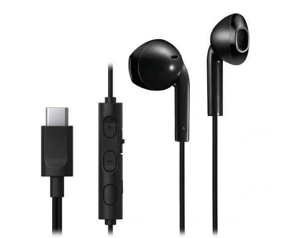 JVC HA-FR17UC - Ørepropper med mikrofon - i øret - kablet - USB-C - svart