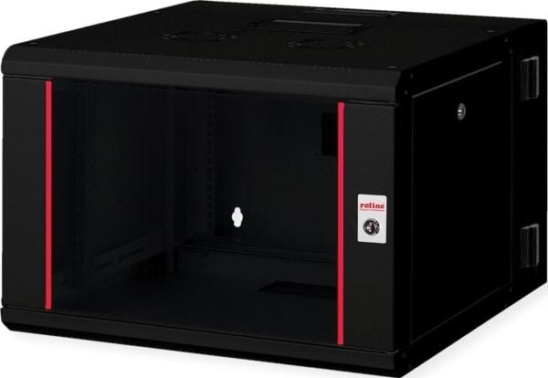 ROLINE 26.21.0180, Veggmonterbar hylle, 7U, 50 kg, Nøkkellås, Rack skinner, 23,6 kg