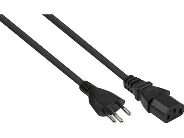 Kabelmeister nätkabel Schweiz typ J SEV1011 till C13, svart 1,8