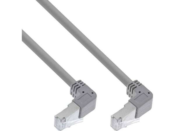 InLine - Koblingskabel - RJ-45 (hann) vinklet nedover til RJ-45 (hann) vinklet nedover - 1.83 m - 6 mm - SFTP, PiMF - CAT 6 - formstøpt, rund - grå