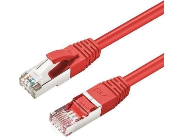 MicroConnect - Nettverkskabel - RJ-45 (hann) til RJ-45 (hann) - 25 m - 6 mm - SFTP - CAT 6 - halogenfri, rund, flertrådet - rød
