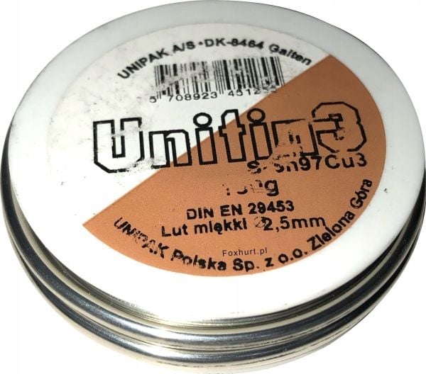 Unipak mjuklödmetall S-Sn97Cu3 2,5mm 100g - 4514230