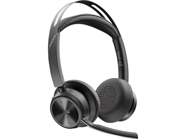 HP POLY Voyager Focus 2 Microsoft Teams Certified stereo Bluetooth-hodesett med ladestasjon