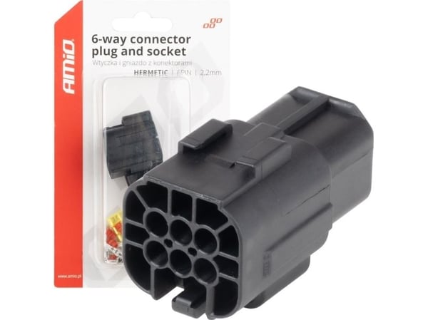AMiO vanntett elektrisk kobling, 6 pin, 2,2 mm, amio-04349