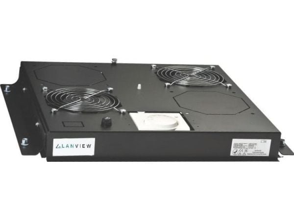 Lanview - Systemviftebrett - med 2 kjølevifter - AC 220/240 V - svart - 1U - 19"