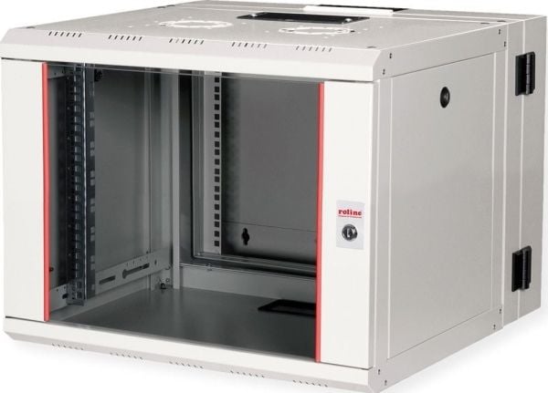 ROLINE 26.21.0010, Veggmonterbar hylle, 7U, 50 kg, Nøkkellås, Rack skinner, 23,6 kg