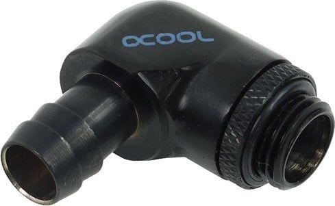 Alphacool HF-liitin suora G1/4 tuuman uros 10mm ID, 90 astetta - musta
