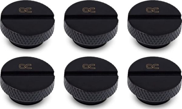 Alphacool jääpuikko ruuvitulppa G1/4, musta - 6 kpl:n pakkaus