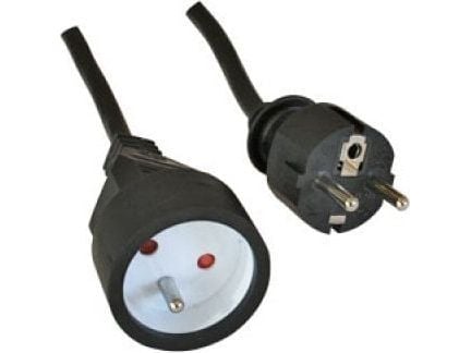 LOGON PSPC03, 3 m, 1 AC-utgångar, Svart