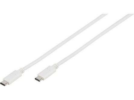 Vivanco 45293, 1 m, USB C, USB C, USB 3.2 Gen 2 (3.1 Gen 2), Hankjønn/hankjønn, Hvit