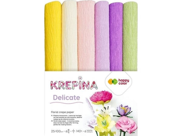 GDD krepitt 6 farger delicate 25x100 cm Happy Color