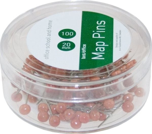 Kortnåle 4 mm x 20 mm rød - (100 stk.)