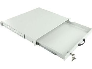 Lanview by Logon - Tangentbordslåda till rack - allmän användning, låsbar - vit, RAL 7035 - 2U - 19"