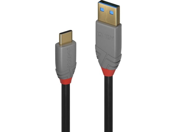 Lindy 36919, 3 m, USB C, USB A, 10 Gbit/s, Svart