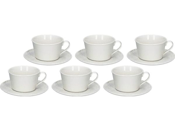 NPC Puola La Porcellana Bianca 6 teekuppia lautasella 180 ml