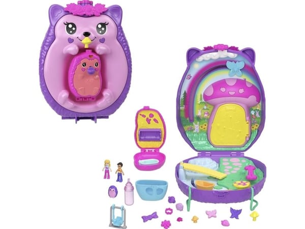 Polly Pocket Wearable Hedgehog Mom & Baby Compact