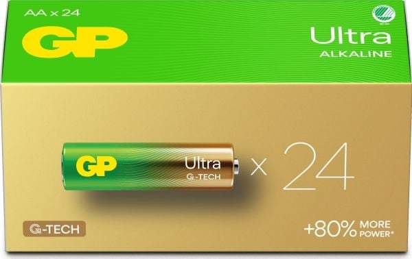 GP Batteries Ultra Alkaline GP15AU, Engangsbatteri, AA, LR06, Alkalinsk, 1,5 V, 24 stykker, Cd (kadmium), Hg (kvikksølv)