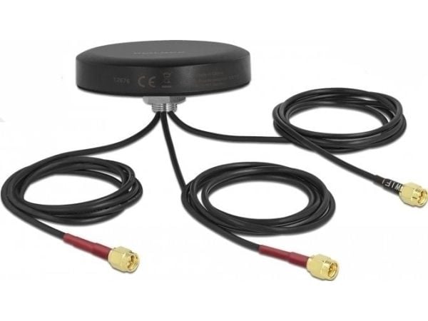 Delock LTE MIMO Dual Band WLAN 802.11 ac/ax/a/h/b/g/n Antenna - Antenne - Smart Home - 3 dBi (for 2400 MHz - 2483 MHz), 3 dBi (for 4,9 - 5,825 GHz)...