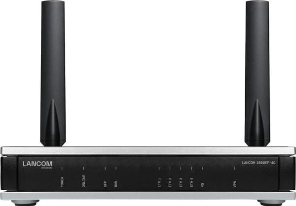 LANCOM 1800EF-4G - Trådløs ruter - DSL/WWAN 1GbE - Wi-Fi 6 - Dobbeltbånd - 4G, 3G - VoIP-gateway