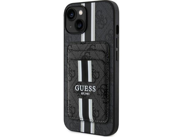 Guess 4G Stripes case with Magsafe wallet for iPhone 15 black