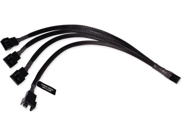 Alphacool Y-splitter 4-pins til 4x 4-pinners PWM 30cm - svart