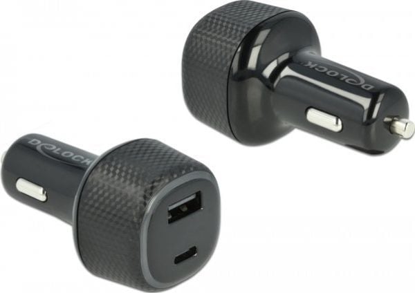 Delock - Bilstrømadapter - 63 watt - 3 A - PD (USB, USB-C) - svart