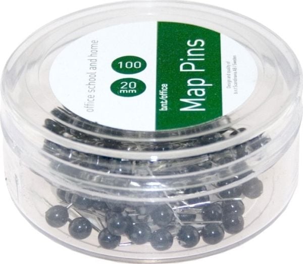 Kortnåle 4mm x 20mm sort 100stk/pak - (100 stk.)