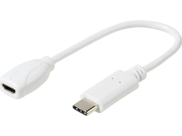 Vivanco Adapter USB Type-C, USB C, micro USB, 0,1 m, Vit