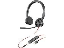 Poly Blackwire 3315 - 3300 Series - hodesett - on-ear - kablet - 3,5 mm jakk, USB-A