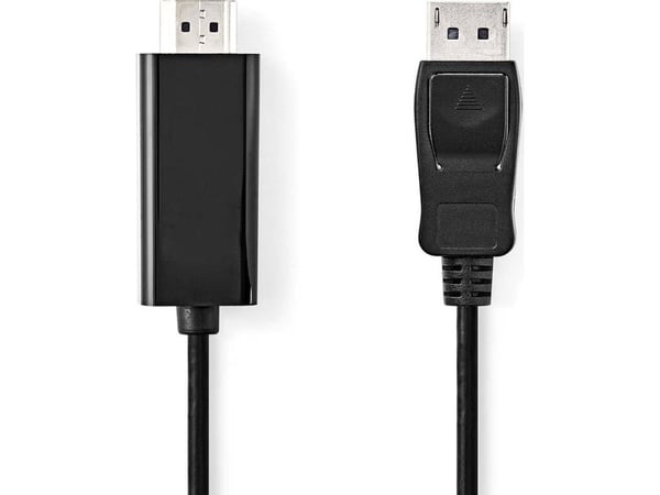 Nedis CCGL37100BK20, 2 m, HDMI tyyppi A (standardi), DisplayPort, uros, uros, suora, suora