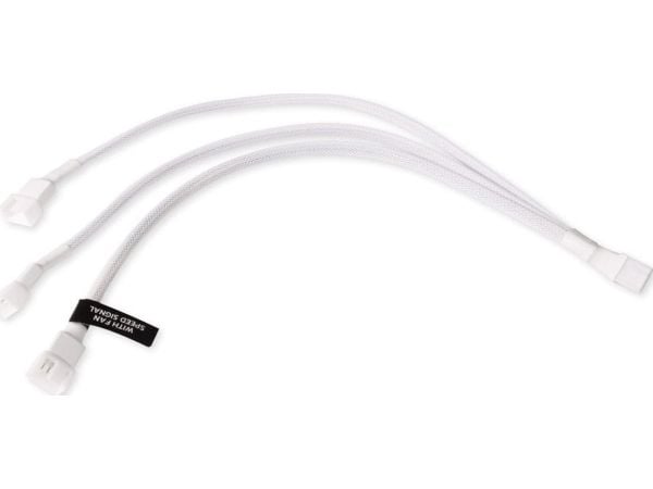 Alphacool Y-splitter 4-pins til 3x 4-pinners PWM 30cm - hvit
