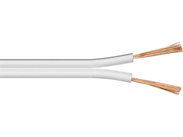 MicroConnect - høyttalerkabel i løsvekt - 2,5 mm² - 50 m - hvit