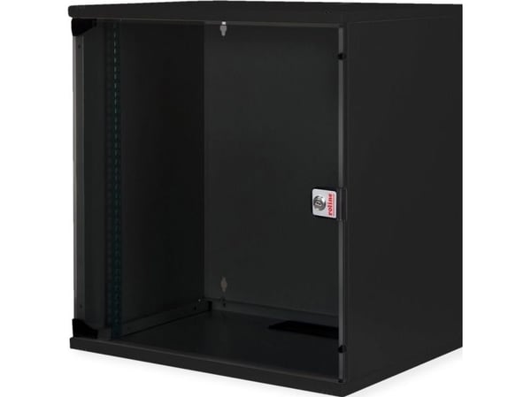 ROLINE 26.21.0188, Veggmonterbar hylle, 12U, Nøkkellås, Rack skinner, 13,5 kg, Sort