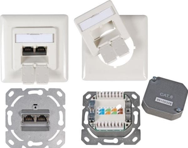 EFB Elektronik ET-25211.1V1, 2 x RJ-45, Valkoinen